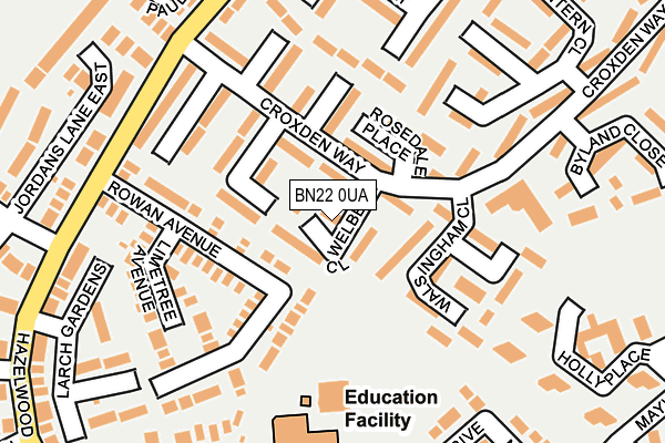 BN22 0UA map - OS OpenMap – Local (Ordnance Survey)