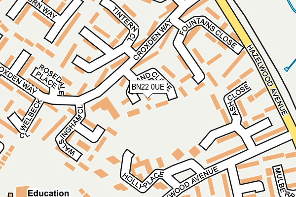 BN22 0UE map - OS OpenMap – Local (Ordnance Survey)