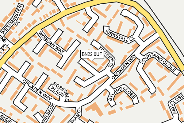 BN22 0UF map - OS OpenMap – Local (Ordnance Survey)