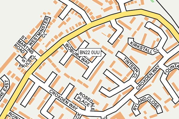 BN22 0UU map - OS OpenMap – Local (Ordnance Survey)