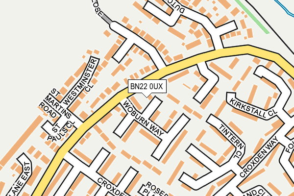 BN22 0UX map - OS OpenMap – Local (Ordnance Survey)