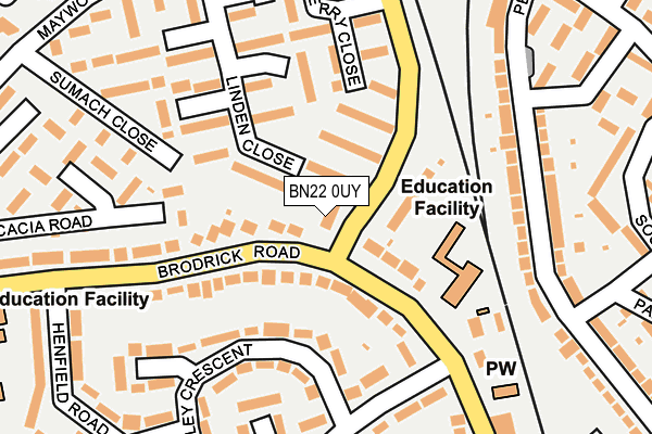 BN22 0UY map - OS OpenMap – Local (Ordnance Survey)