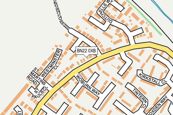 BN22 0XB map - OS OpenMap – Local (Ordnance Survey)