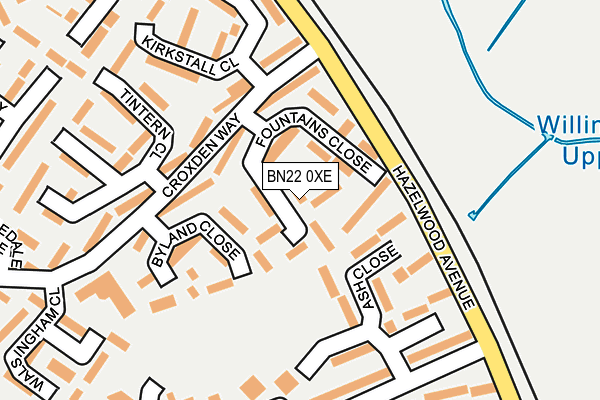BN22 0XE map - OS OpenMap – Local (Ordnance Survey)