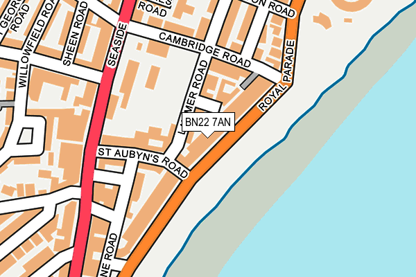 BN22 7AN map - OS OpenMap – Local (Ordnance Survey)