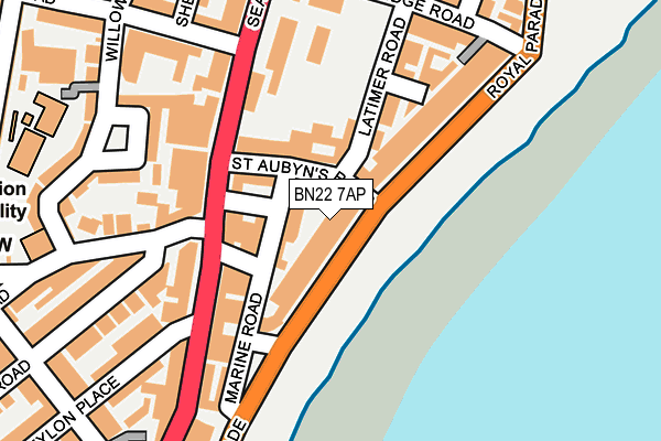 BN22 7AP map - OS OpenMap – Local (Ordnance Survey)