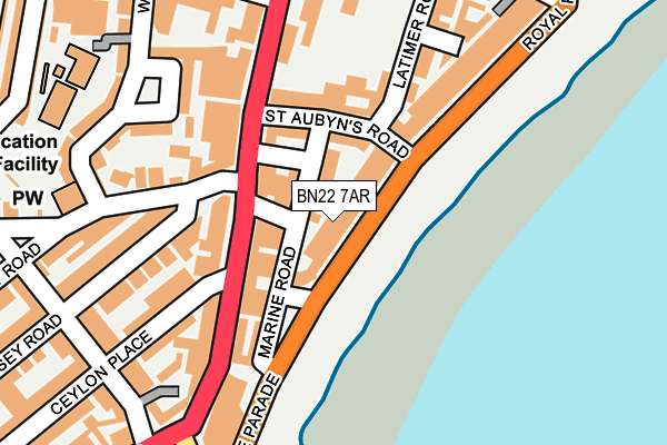 BN22 7AR map - OS OpenMap – Local (Ordnance Survey)