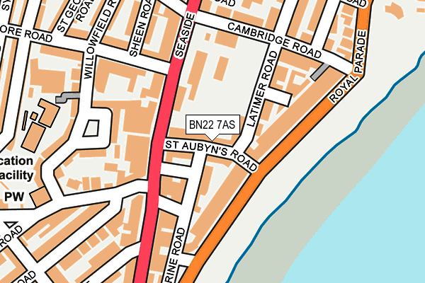 BN22 7AS map - OS OpenMap – Local (Ordnance Survey)