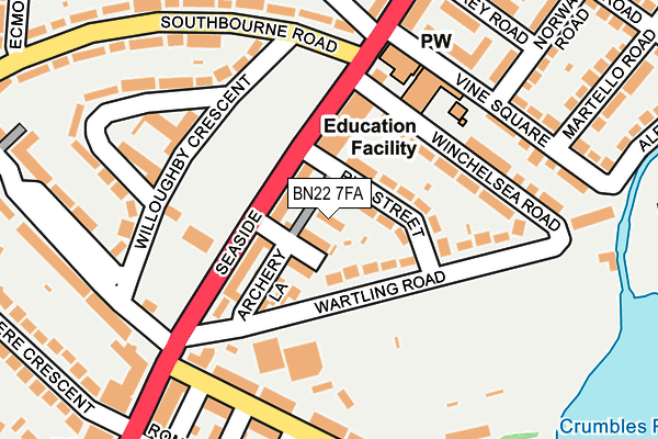 BN22 7FA map - OS OpenMap – Local (Ordnance Survey)