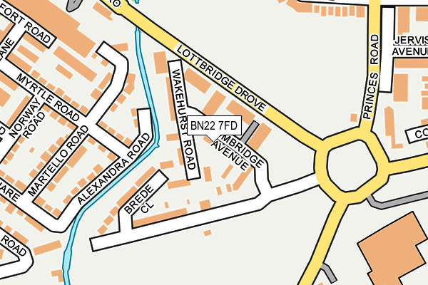 BN22 7FD map - OS OpenMap – Local (Ordnance Survey)