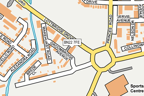 BN22 7FE map - OS OpenMap – Local (Ordnance Survey)