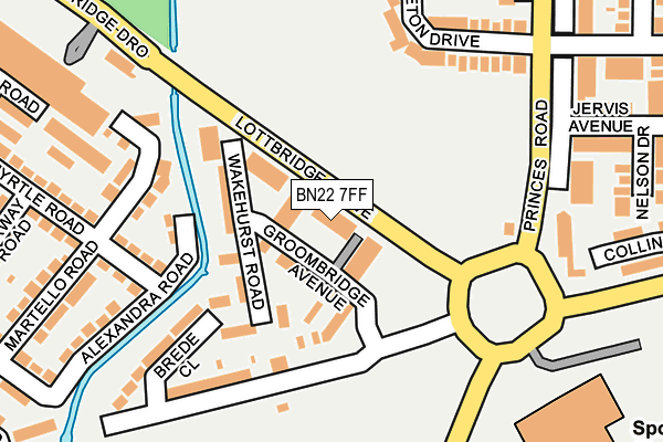 BN22 7FF map - OS OpenMap – Local (Ordnance Survey)
