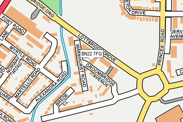 BN22 7FG map - OS OpenMap – Local (Ordnance Survey)