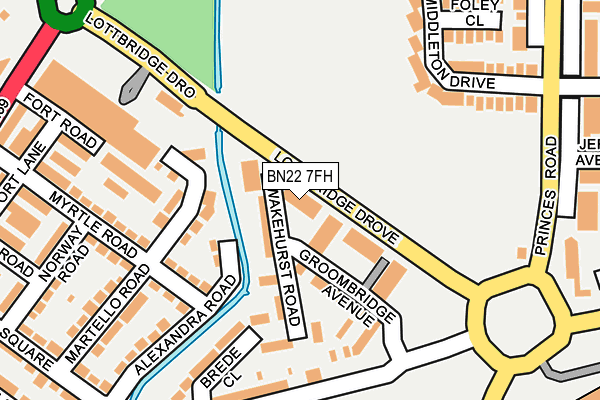 BN22 7FH map - OS OpenMap – Local (Ordnance Survey)