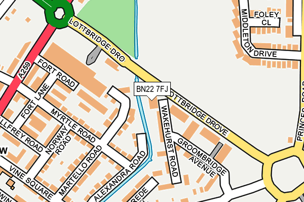BN22 7FJ map - OS OpenMap – Local (Ordnance Survey)