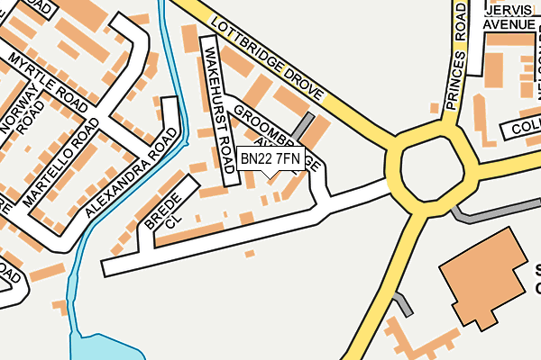 BN22 7FN map - OS OpenMap – Local (Ordnance Survey)