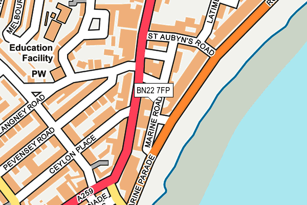 BN22 7FP map - OS OpenMap – Local (Ordnance Survey)