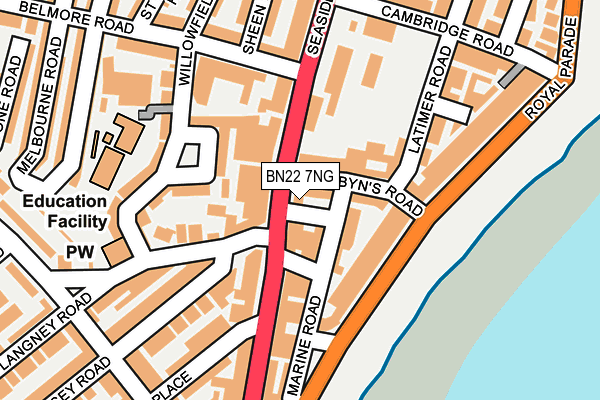 BN22 7NG map - OS OpenMap – Local (Ordnance Survey)