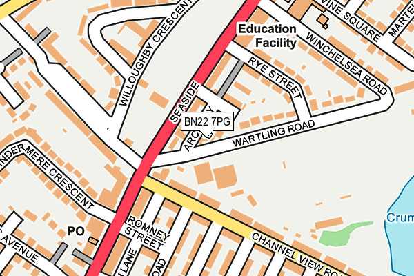 BN22 7PG map - OS OpenMap – Local (Ordnance Survey)