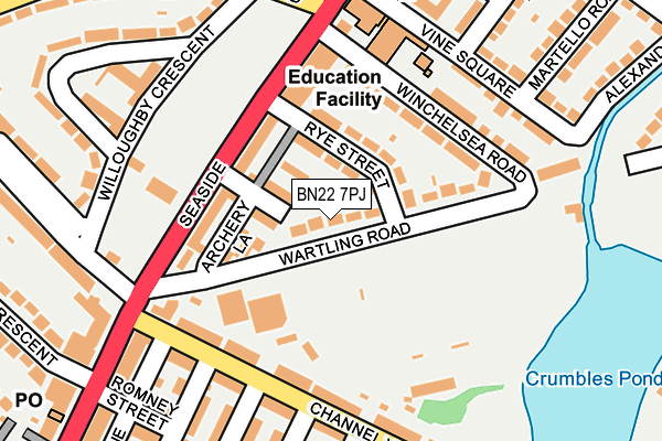 BN22 7PJ map - OS OpenMap – Local (Ordnance Survey)