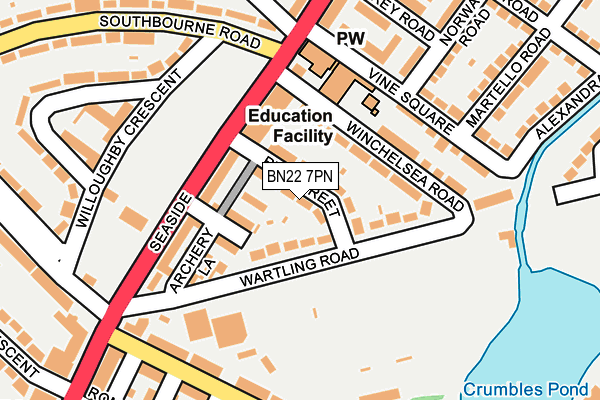 BN22 7PN map - OS OpenMap – Local (Ordnance Survey)