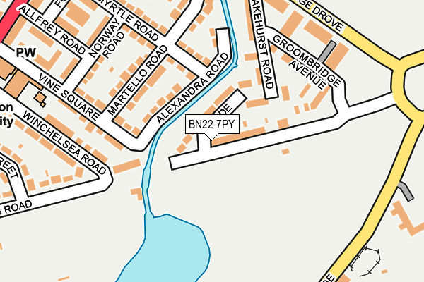 BN22 7PY map - OS OpenMap – Local (Ordnance Survey)