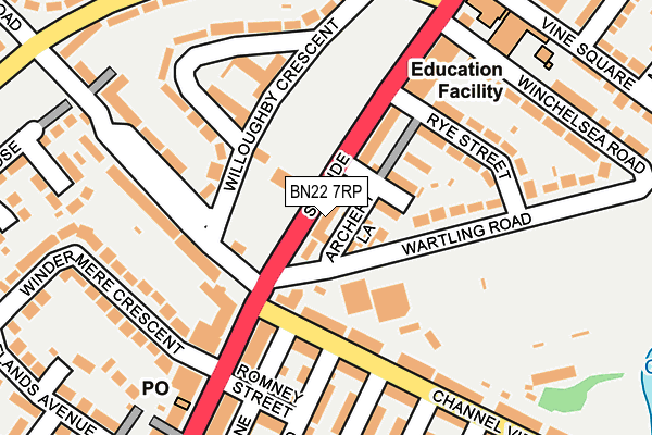 BN22 7RP map - OS OpenMap – Local (Ordnance Survey)