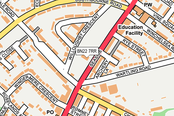 BN22 7RR map - OS OpenMap – Local (Ordnance Survey)