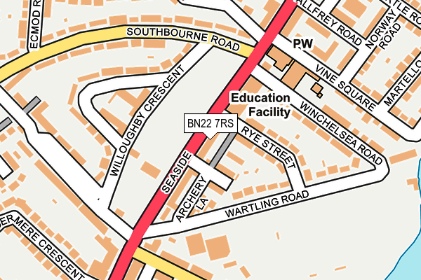BN22 7RS map - OS OpenMap – Local (Ordnance Survey)