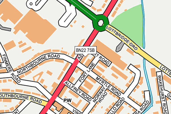 BN22 7SB map - OS OpenMap – Local (Ordnance Survey)