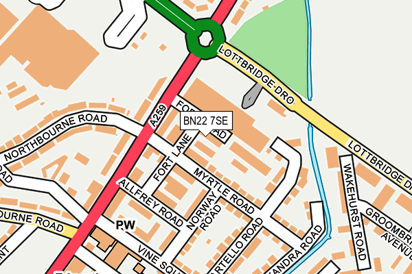 BN22 7SE map - OS OpenMap – Local (Ordnance Survey)