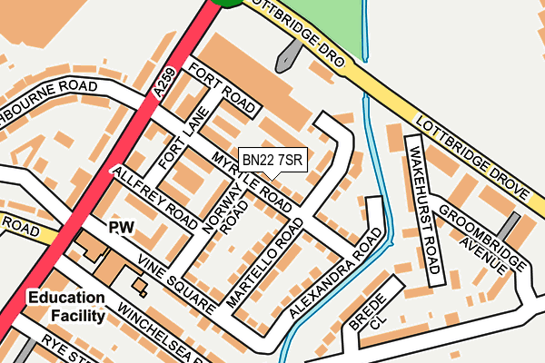 BN22 7SR map - OS OpenMap – Local (Ordnance Survey)