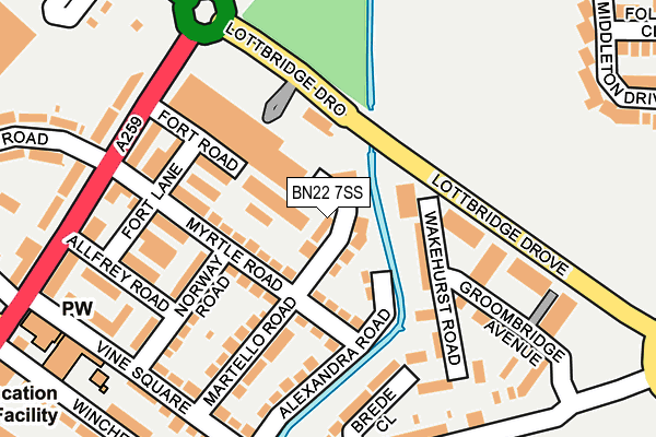 BN22 7SS map - OS OpenMap – Local (Ordnance Survey)
