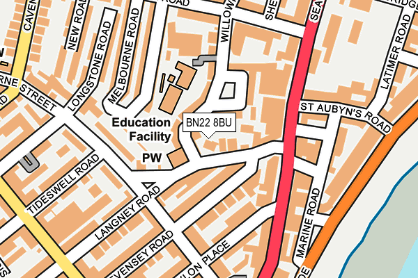 BN22 8BU map - OS OpenMap – Local (Ordnance Survey)