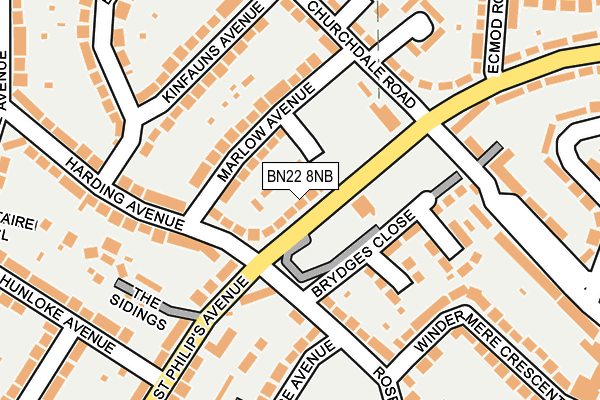 BN22 8NB map - OS OpenMap – Local (Ordnance Survey)