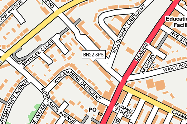 BN22 8PS map - OS OpenMap – Local (Ordnance Survey)