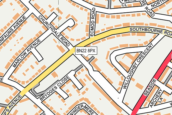BN22 8PX map - OS OpenMap – Local (Ordnance Survey)