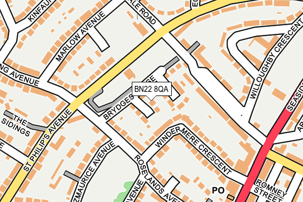 BN22 8QA map - OS OpenMap – Local (Ordnance Survey)