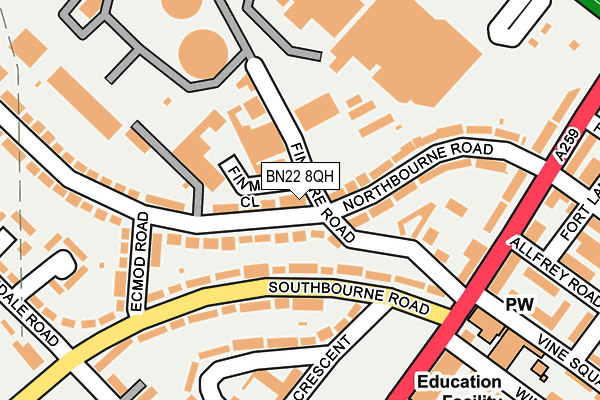 BN22 8QH map - OS OpenMap – Local (Ordnance Survey)