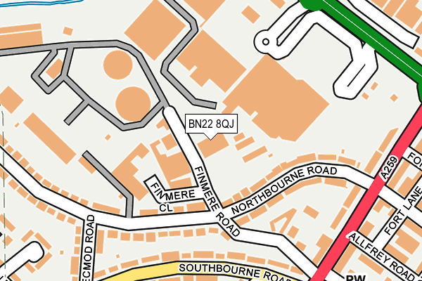 BN22 8QJ map - OS OpenMap – Local (Ordnance Survey)