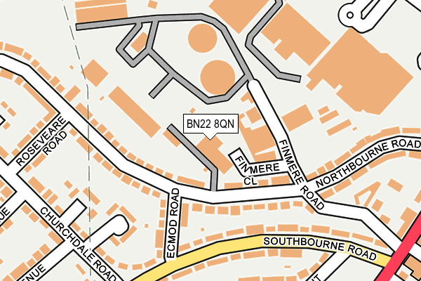 BN22 8QN map - OS OpenMap – Local (Ordnance Survey)
