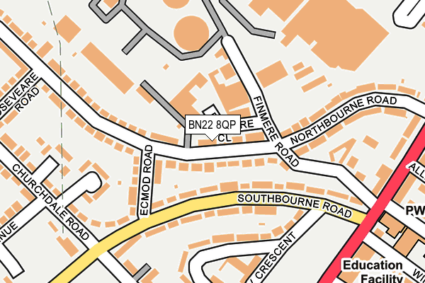 BN22 8QP map - OS OpenMap – Local (Ordnance Survey)