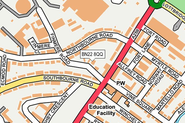 BN22 8QQ map - OS OpenMap – Local (Ordnance Survey)