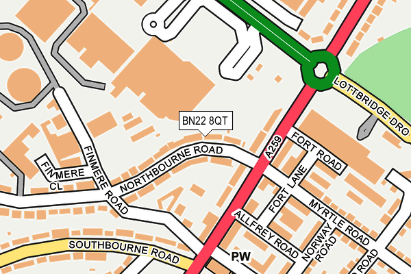 BN22 8QT map - OS OpenMap – Local (Ordnance Survey)