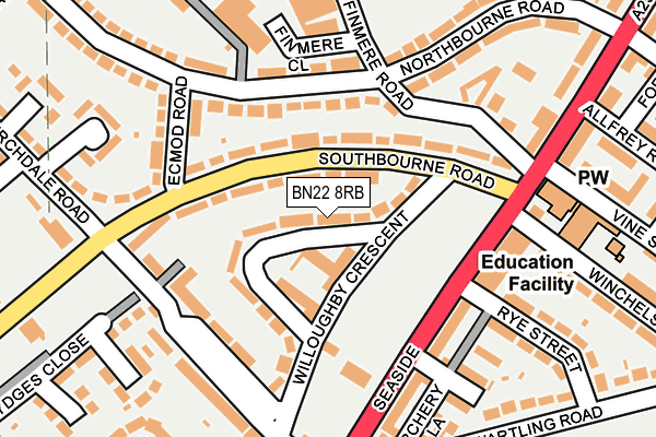 BN22 8RB map - OS OpenMap – Local (Ordnance Survey)