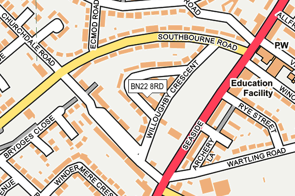 BN22 8RD map - OS OpenMap – Local (Ordnance Survey)
