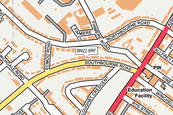 BN22 8RF map - OS OpenMap – Local (Ordnance Survey)