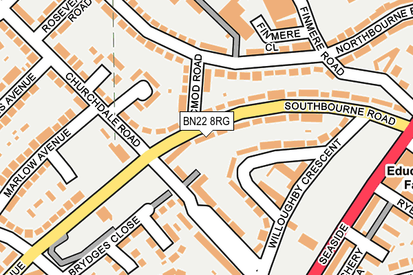 BN22 8RG map - OS OpenMap – Local (Ordnance Survey)