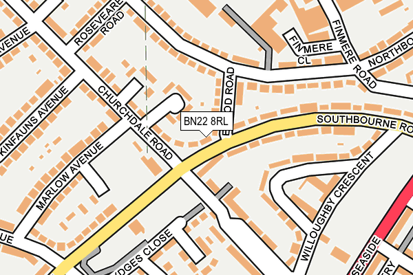 BN22 8RL map - OS OpenMap – Local (Ordnance Survey)