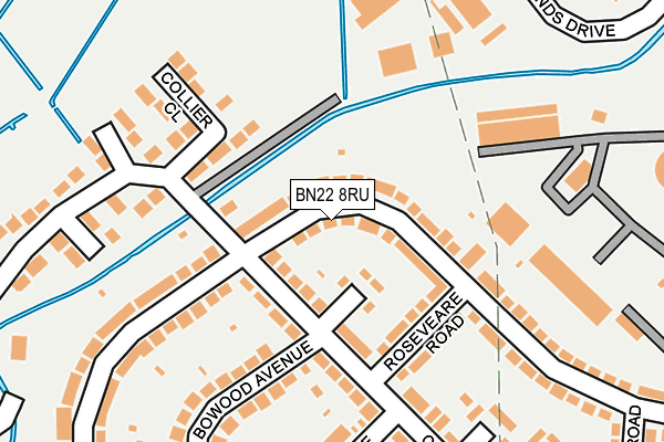 BN22 8RU map - OS OpenMap – Local (Ordnance Survey)
